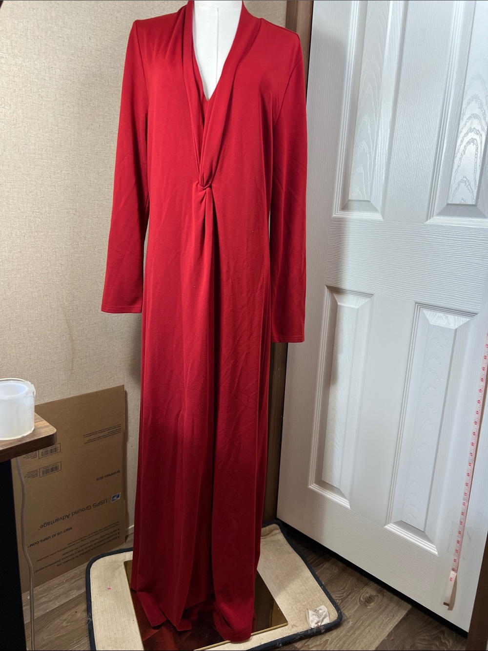 Soft Surroundings Red Knot-Front Maxi Dress